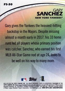 2018 Topps - Future Stars #FS-30 Gary Sanchez Back