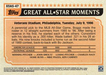2018 Topps - 1983 Topps Baseball 35th Anniversary All-Stars #83AS-47 Wade Boggs Back