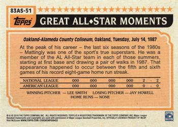 2018 Topps - 1983 Topps Baseball 35th Anniversary All-Stars #83AS-51 Don Mattingly Back