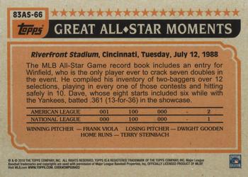 2018 Topps - 1983 Topps Baseball 35th Anniversary All-Stars #83AS-66 Dave Winfield Back