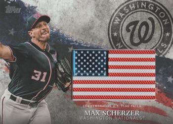 2018 Topps - MLB Independence Day U.S. Flag Manufactured Patch Relics #IDML-MS Max Scherzer Front