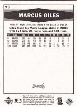 2004 Upper Deck Vintage - Black and White #93 Marcus Giles Back