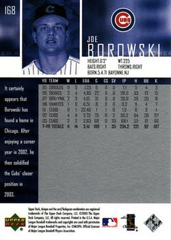 2004 Upper Deck #168 Joe Borowski Back