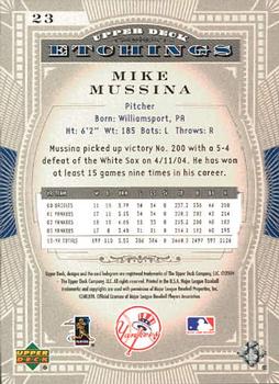 2004 Upper Deck Etchings #23 Mike Mussina Back