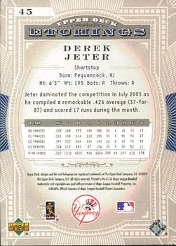 2004 Upper Deck Etchings #45 Derek Jeter Back