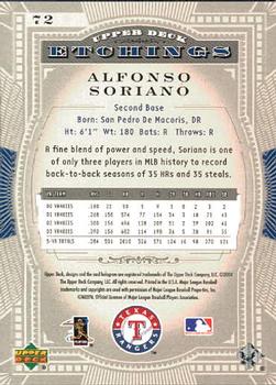 2004 Upper Deck Etchings #72 Alfonso Soriano Back