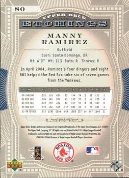 2004 Upper Deck Etchings #80 Manny Ramirez Back
