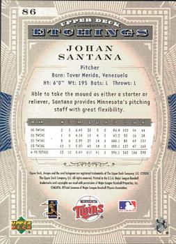 2004 Upper Deck Etchings #86 Johan Santana Back
