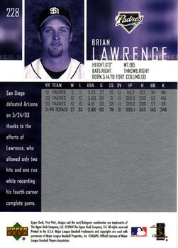 2004 Upper Deck First Pitch #228 Brian Lawrence Back