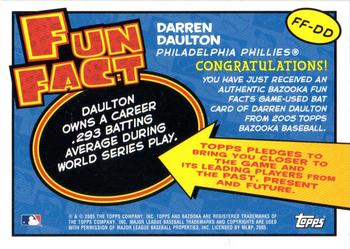 2005 Bazooka - Fun Facts Relics #FF-DD Darren Daulton Back