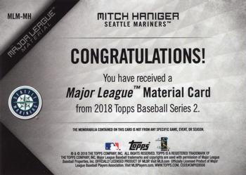 2018 Topps - Major League Material Relics (Series 2) #MLM-MH Mitch Haniger Back