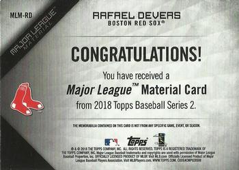 2018 Topps - Major League Material Relics (Series 2) #MLM-RD Rafael Devers Back