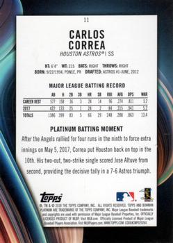 2018 Bowman Platinum #11 Carlos Correa Back