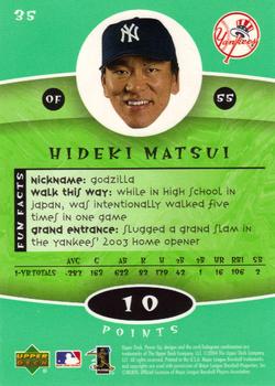 2004 Upper Deck Power Up #35 Hideki Matsui Back