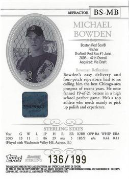 2005 Bowman Sterling - Refractors #BS-MB Michael Bowden Back