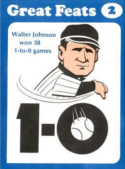 1972 Laughlin Great Feats of Baseball #2 Walter Johnson Front