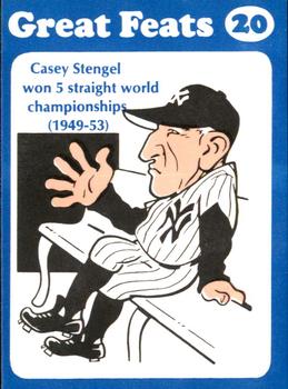 1972 Laughlin Great Feats of Baseball #20 Casey Stengel Front