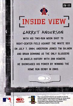 2005 Donruss - Inside View #IV-11 Garret Anderson Back