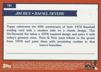 2018 Topps On-Demand Inspired By '78 - Then & Now #TN4 Jim Rice / Rafael Devers Back
