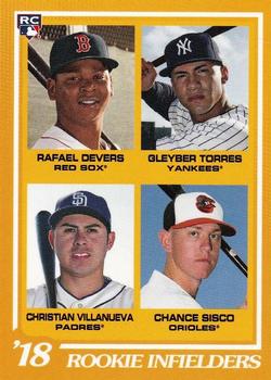 2018 Topps On-Demand Inspired By '78 - 4-Player Rookie Card #R2 Rafael Devers / Gleyber Torres / Christian Villanueva / Chance Sisco Front