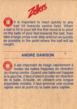 1982 Zellers Montreal Expos #14A Andre Dawson Back