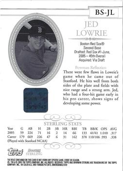 2005 Bowman Sterling #BS-JL Jed Lowrie Back