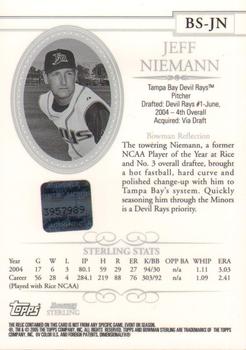 2005 Bowman Sterling #BS-JN Jeff Niemann Back