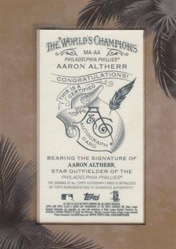 2018 Topps Allen & Ginter - Framed Mini Baseball Autographs #MA-AA Aaron Altherr Back