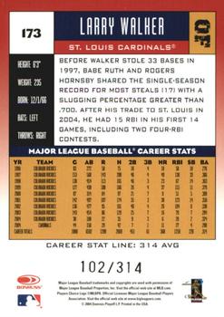 2005 Donruss - Stat Line Career #173 Larry Walker Back