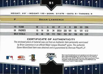 2005 Donruss Champions - Impressions Material #51 Brian Lawrence Back
