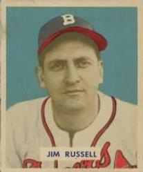 1949 Bowman #235 Jim Russell Front