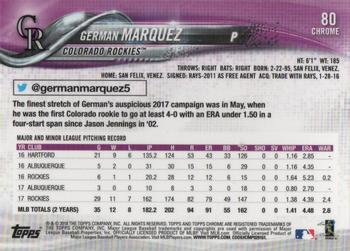 2018 Topps Chrome - Prism Refractor #80 German Marquez Back
