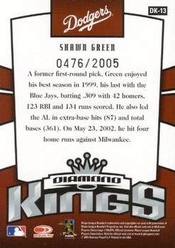2005 Donruss - Diamond Kings #DK-13 Shawn Green Back