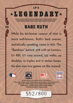 2005 Donruss Classics - Legendary Players #LP-2 Babe Ruth Back