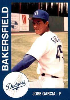 1993 Cal League Bakersfield Dodgers #8 Jose Garcia Front