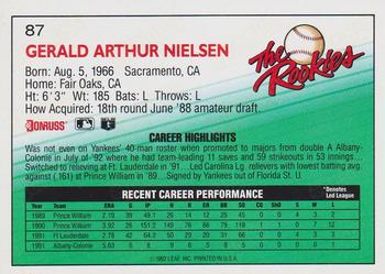 1992 Donruss The Rookies #87 Jerry Nielsen Back