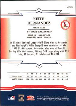 2005 Donruss Throwback Threads #288 Keith Hernandez Back