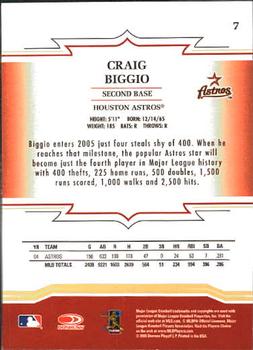 2005 Donruss Throwback Threads #7 Craig Biggio Back