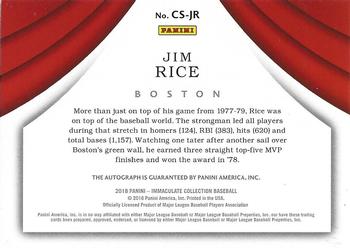 2018 Panini Immaculate Collection - Immaculate Carbon Signatures #CS-JR Jim Rice Back