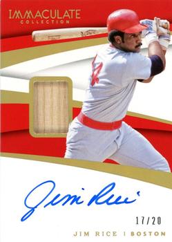 2018 Panini Immaculate Collection - Immaculate Material Signatures Gold #IMS-JR Jim Rice Front