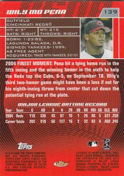 2005 Finest #139 Wily Mo Pena Back