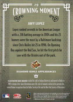 2005 Donruss Diamond Kings - Framed Red #29 Javy Lopez Back