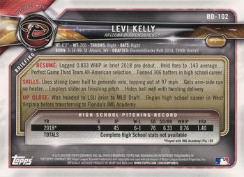2018 Bowman Draft #BD-102 Levi Kelly Back