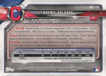 2018 Bowman Draft #BD-176 Raynel Delgado Back