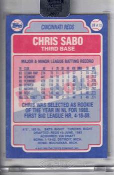 2017 Topps Archives Signature Series Postseason - Chris Sabo #18 Chris Sabo Back