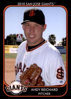 2010 Grandstand San Jose Giants #23 Andy Reichard Front