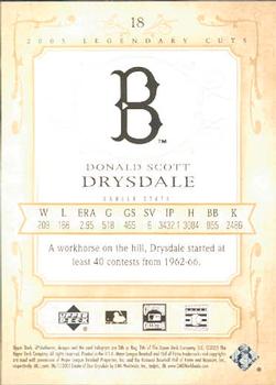 2005 SP Legendary Cuts #18 Don Drysdale Back