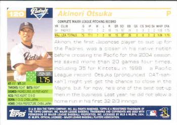 2005 Topps #120 Akinori Otsuka Back