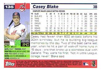 2005 Topps #135 Casey Blake Back