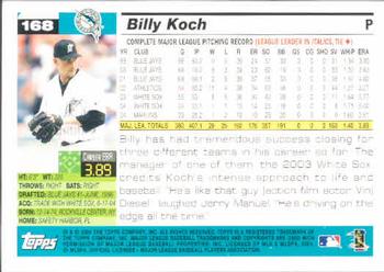 2005 Topps #168 Billy Koch Back